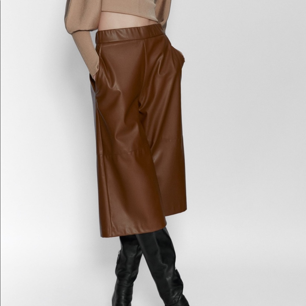 Zara Faux Leather Shorts